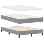 vidaXL Lit box spring avec matelas & LED gris clair 120x190 cm tissu
