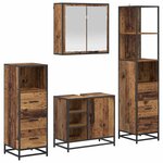 vidaXL Ensemble de mobilier de salle de bain 4 Pièces Bois Ancien