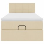 vidaXL Cadre de lit ottoman avec matelas crème 90x190 cm tissu