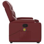 vidaXL Fauteuil inclinable de massage Rouge bordeaux Similicuir