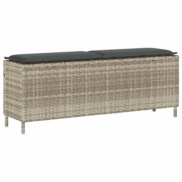 vidaXL Banc de jardin coussin gris clair 110x30x40 5 cm résine tressée
