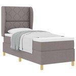 vidaXL Lit à ressorts avec matelas Taupe 200 x 80 cm tissu