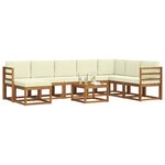 vidaXL Ensemble de canapés d'extérieur 9 Pièces Naturel et Crème