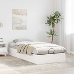 vidaXL Cadre de lit ottoman avec rangement Blanc 75 x 190 cm