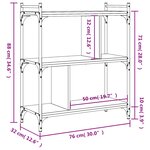 vidaXL Bibliothèque 3 niveaux sonoma gris 76x32x88cm bois d'ingénierie