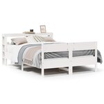 vidaXL Cadre de lit sans matelas blanc 140x200 cm bois de pin massif
