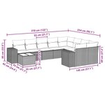 vidaXL Salon de jardin 10 Pièces avec coussins noir résine tressée