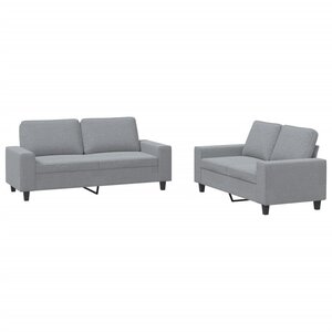 vidaXL Ensemble de canapés 2 Pièces gris clair tissu