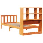 vidaXL Lit bibliothèque sans matelas cire marron 100x200 cm pin massif