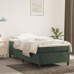 vidaXL Cadre de lit sans matelas vert foncé 90x190 cm velours