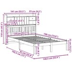 vidaXL Lit bibliothèque sans matelas 135x190 cm bois de pin massif