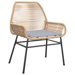 vidaXL Ensemble de Salle à Manger de Jardin 7 Pièces avec Coussins Marron en Rattan Poly