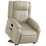 vidaXL Fauteuil inclinable de massage électrique crème similicuir