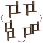 vidaXL Étagères murales 2Pièces chêne marron 50x12x50cm bois d'ingénierie