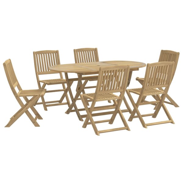 vidaXL Ensemble à manger de jardin 7 Pièces Bois d'acacia solide