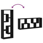 vidaXL Étagère murale en chêne noir 36 x 16 x 90 cm  bois d'ingénierie