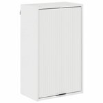 vidaXL Ensemble de mobilier de salle de bain avec porte Blanc brillant