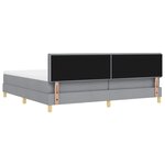 vidaXL Lit à ressorts avec coussin Gris clair 200 x 200 cm tissu