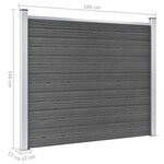 vidaXL Ensemble de panneau de clôture WPC 526x146 cm Noir
