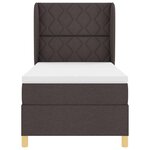 vidaXL Lit à ressorts avec matelas gris foncé 90x190 cm Marron foncé