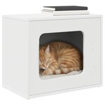 vidaXL Maison pour chat Blanc 51 x 30 x 42 cm Bois d'ingénierie