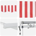 vidaXL Auvent rétractable électrique Rouge et Blanc 500 × 300 cm