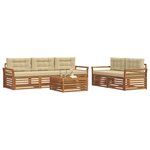 vidaXL Ensemble de canapés d'extérieur 6 pc Naturel et Beige