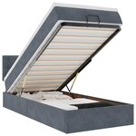 vidaXL Cadre de lit ottoman avec matelas gris foncé 90x190 cm velours