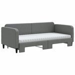 vidaXL Lit de jour avec gigogne et matelas gris foncé 90x190 cm tissu