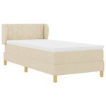 lit à ressort vidaXL avec matelas - Crème 100x200 cm Tissus