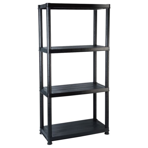 vidaXL Étagère de rangement à 4 niveaux Noir 61x30 5x130 cm Plastique