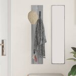 vidaXL Porte-manteau mural Montage mural Sonoma gris 20 x 1.5 x 100 cm