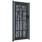 vidaXL Portail de jardin anthracite 105x180 cm acier design de bambou