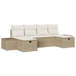 vidaXL Ensemble de canapé de jardin 6 Pièces Beige 55 x 62 x 69 cm