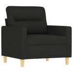 vidaXL Ensemble de canapés 3 Pièces avec coussins Noir Tissu