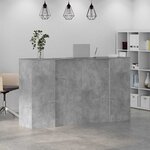 vidaXL Bureau de réception gris béton 180x50x103 5cm bois d'ingénierie