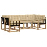 vidaXL Ensemble de canapés d'extérieur 6 pc Blanc et Beige