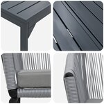 Ensemble de salle à manger de jardin de 10 pièces avec coussins Gris Poly Rattan