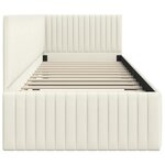 vidaXL Cadre de lit d'angle avec tête de lit Crème 80 x 200 cm Velours