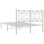 vidaXL Cadre de lit métal sans matelas et tête de lit blanc 120x200 cm