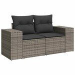 vidaXL Salon de jardin 6 Pièces avec coussins gris résine tressée