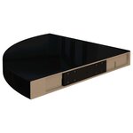 vidaXL Étagères d'angle flottantes 2Pièces noir brillant 35x35x3 8 cm MDF