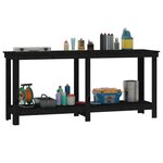 vidaXL Banc de travail Noir 180x50x80 cm Bois de pin massif
