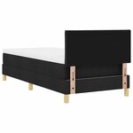 vidaXL Lit à ressorts avec matelas et LED noir 90x200 cm tissu