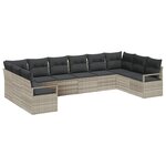 vidaXL Ensemble de canapé de jardin avec coussin 10 Pièces Gris clair