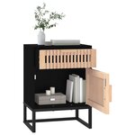 vidaXL Tables de chevet 2 Pièces noir 40x30x55 5cm bois ingénierie et fer