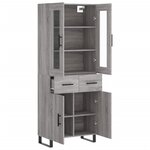 vidaXL Buffet haut Sonoma gris 69 5x34x180 cm Bois d'ingénierie