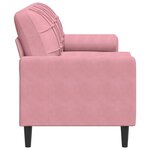 vidaXL Canapé 3 places avec oreillers décoratifs rose 180 cm velours