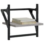 vidaXL Étagères murales avec barres 2 Pièces sonoma gris 30x25x30 cm