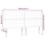 vidaXL Tête de lit à LED Gris foncé 200x5x118/128 cm Velours